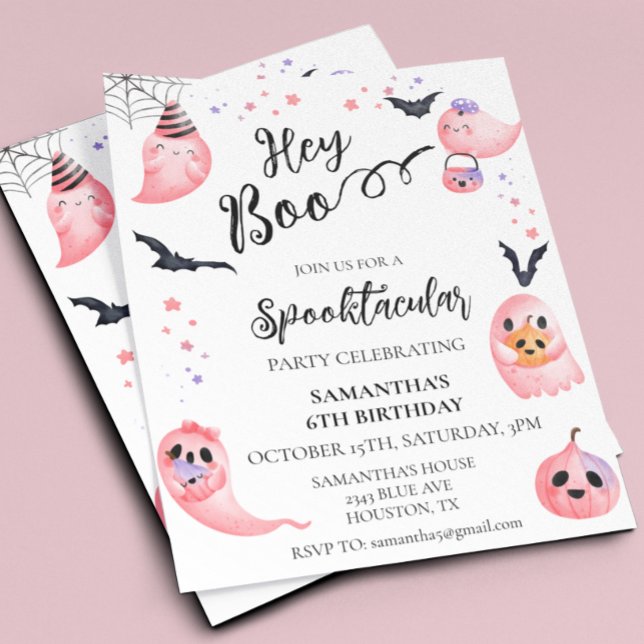 Lámina Halloween Cumpleaños Party Kids Hey Boo Fantasmas  (Subido por el creador)