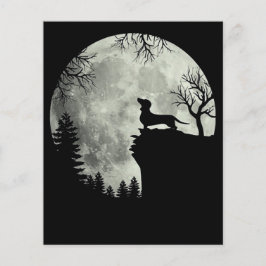 Lámina Halloween De Dachshund Y Moon