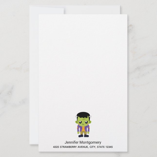 Lámina Halloween de Monstruo Frankenstein Verde (Anverso)