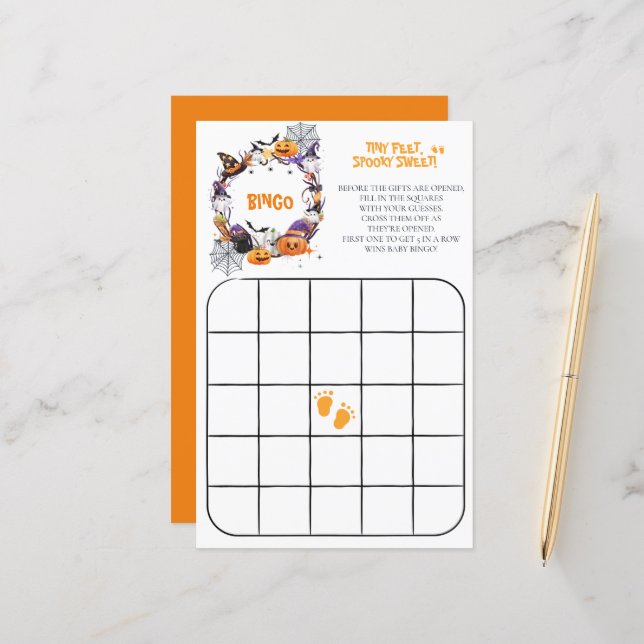 Lámina Halloween de pies pequeños, juego de bingo dulce e (Anverso/Reverso In Situ)