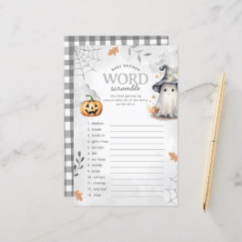 Lámina Halloween Ghost Baby Shower Word Scramble Game
