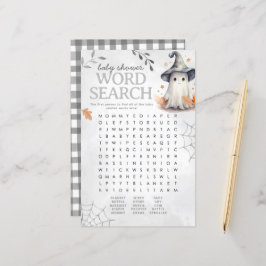 Lámina Halloween Ghost Baby Shower Word Search Game