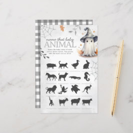 Lámina Halloween Ghost Name that Animal Baby Shower Game