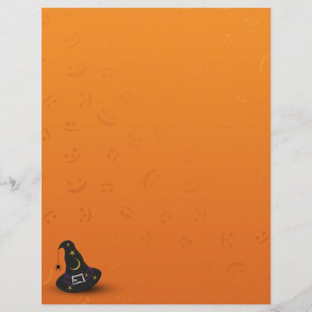 Lámina Halloween Gorra de brujas con araña (Anverso)