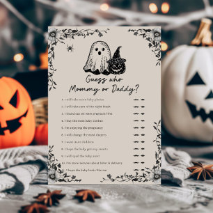 Lámina Halloween Gótico Vintage Adivina Quién Mamá o Papá