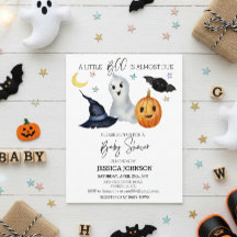 Halloween Little Boo Watercolor Baby Shower