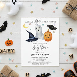 Lámina Halloween Little Boo Watercolor Baby Shower