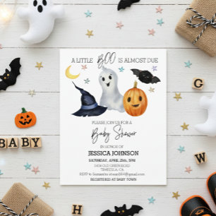 Lámina Halloween Little Boo Watercolor Baby Shower