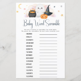 Lámina Halloween Little Boo Word Scramble Shower Game