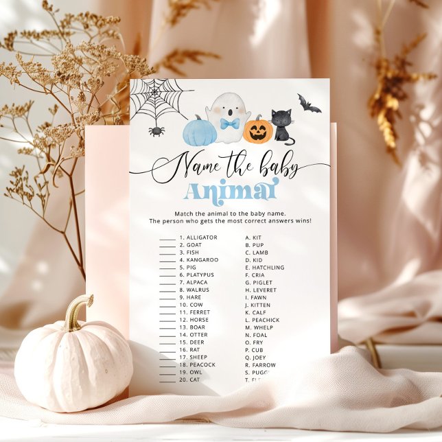 Lámina Halloween Nombrar juego de la ducha de bebé animal (Subido por el creador)