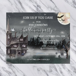 Lámina Halloween Party Budget Hauned house Watercolor
