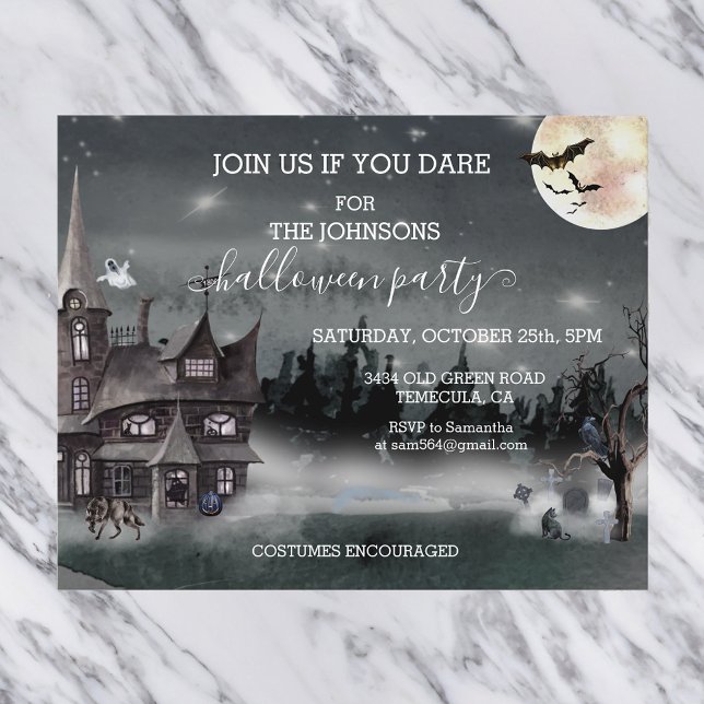 Lámina Halloween Party Budget Hauned house Watercolor (Subido por el creador)
