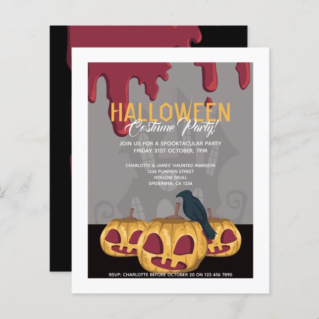 Lámina Halloween Party Pumpkin del PRESUPUESTO Derramamie (Anverso / Reverso)