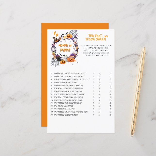 Lámina Halloween Pies Diminutos, Juego M/D Dulce Sombrío (Anverso/Reverso In Situ)