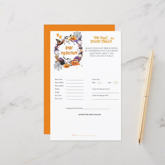 Lámina Halloween Pies Pequeños, Juego De Predicción Dulce (Anverso/Reverso In Situ)