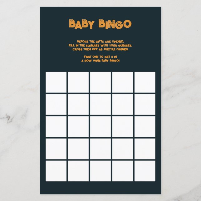 Lámina Halloween Un Pequeño Juego De Baby Shower De Calab (Reverso)