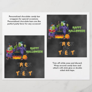 Lámina Halloween Wites Candybar Wrappers