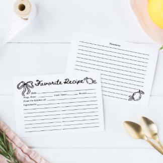 Lámina Hand Drawn Coquette Lemon Recipe Card