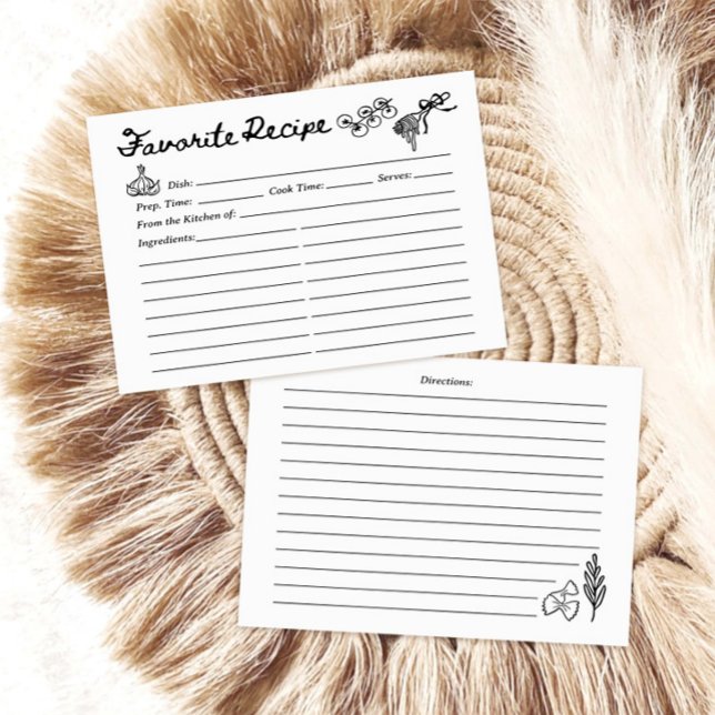 Lámina Hand Drawn Favorite Recipe Card (Subido por el creador)