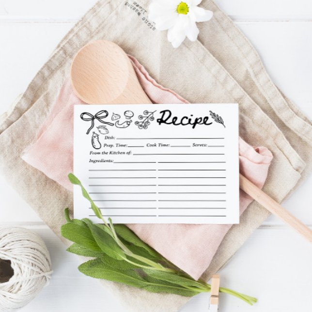 Lámina Hand Drawn Organic vegetables Recipe Card (Subido por el creador)