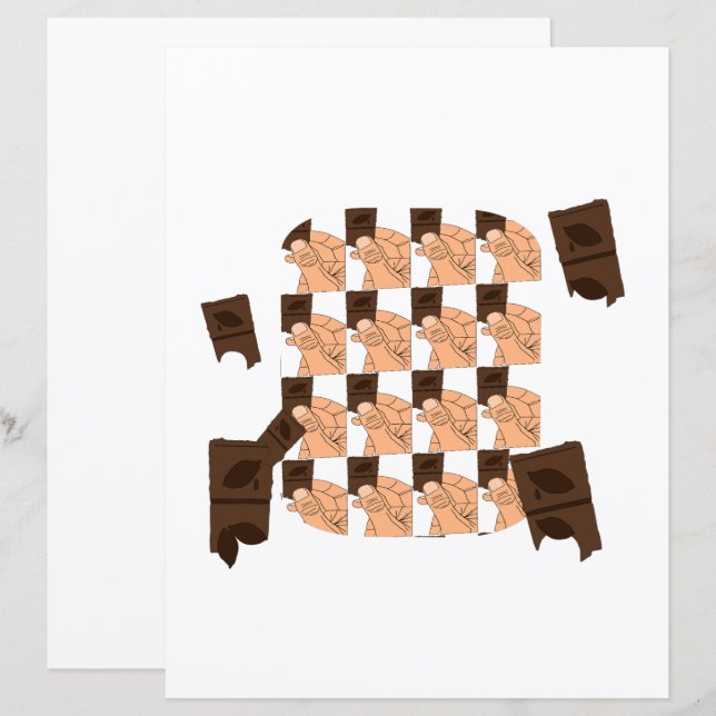 Lámina Hand holding a piece of Valentine's chocolate (Anverso / Reverso)