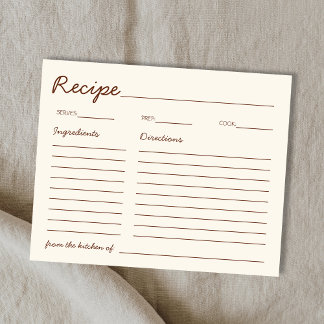 Lámina Handwritten Font Brown Recipe For The Bride