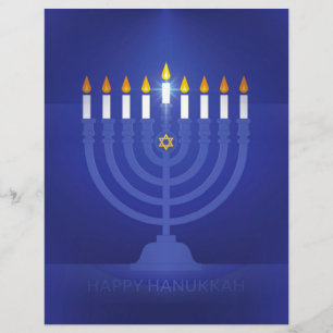 Lámina hanukkah azul feliz