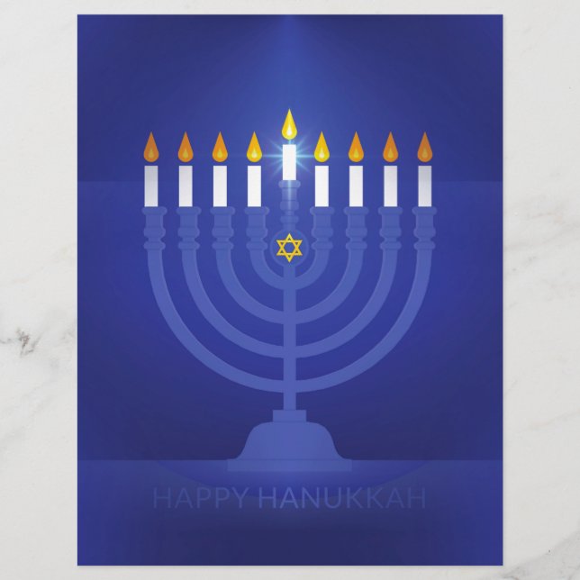 Lámina hanukkah azul feliz (Anverso)