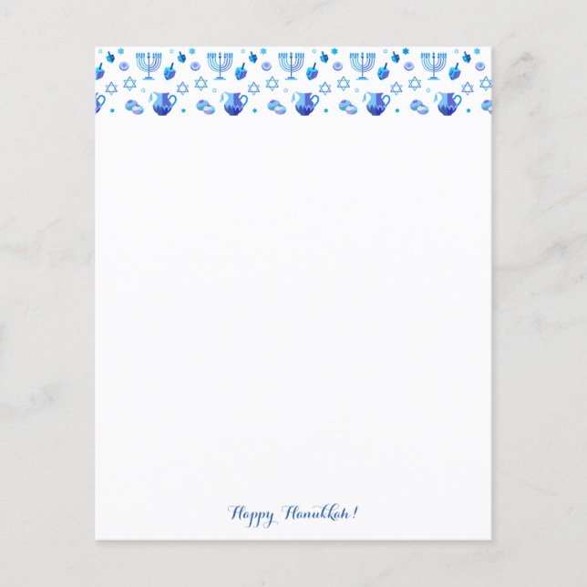 Lámina Hanukkah Festival Fiesta Papel plano con el orname (Anverso)