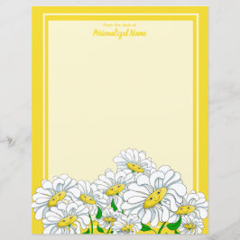 Lámina Happy Daisies Yellow Unlines Paper Sheet