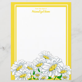 Lámina Happy Daisies Yellow-White No Line Paper Sheet
