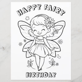 Lámina Happy fairy birthday party activity