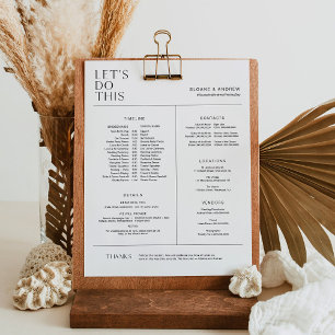 Lámina HARLOW Bridal Party Timeline, Itinerary & Details
