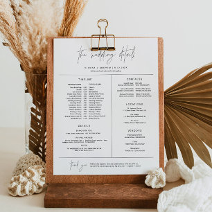 Lámina HARLOW Wedding Party Timeline & Info