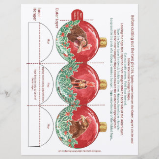 Lámina Haz tu propio ornamento navideño de pollo plegable