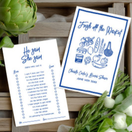 Lámina He Said She Said Blue Bridal Shower Game