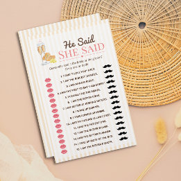 Lámina He Said She Said Bridal Shower Game