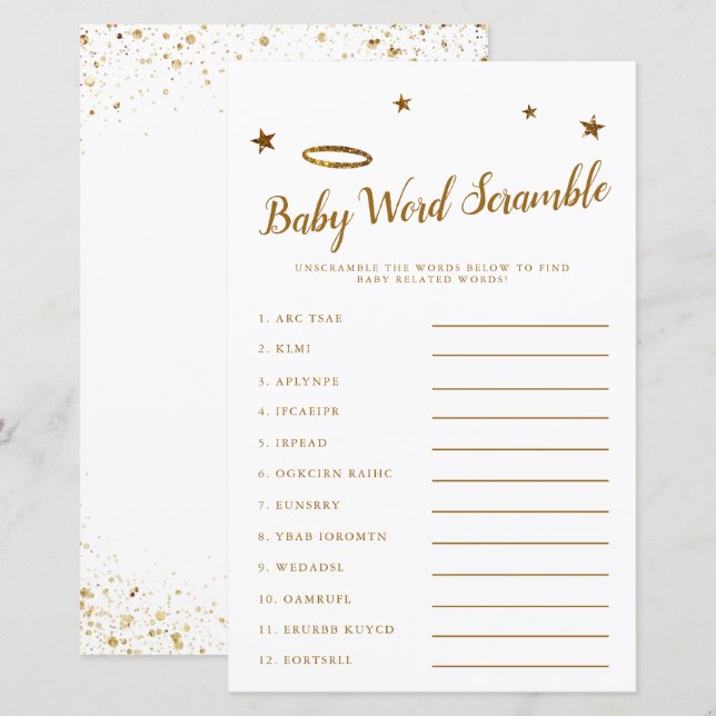 Lámina Heaven Scramble Juego de Palabra para bebé Amarill (Anverso / Reverso)