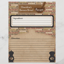 Lámina Hecho A Partir De La Receta Coincidencia De Rastre