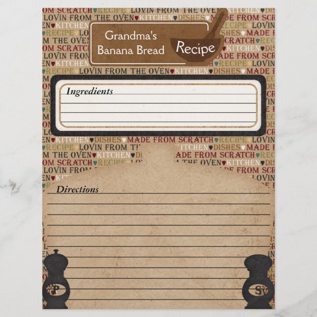 Lámina Hecho A Partir De La Receta Coincidencia De Rastre (Anverso)