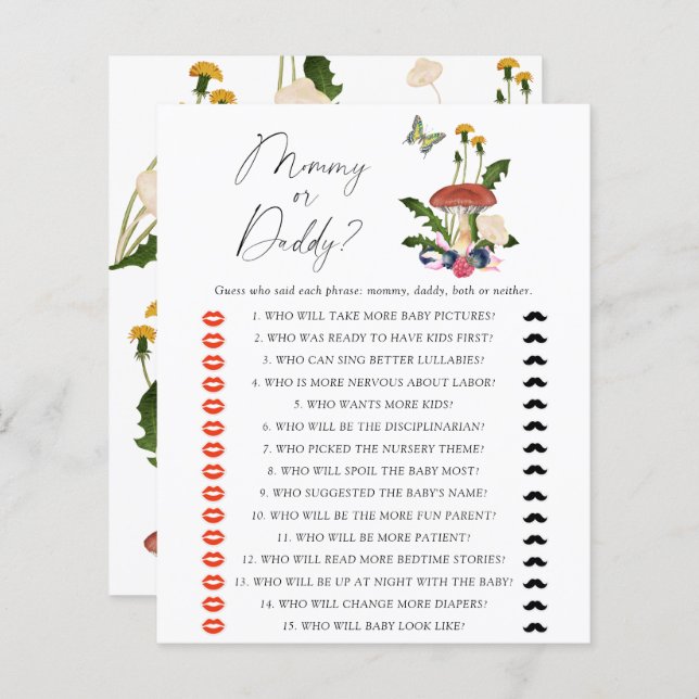 Lámina Hechos de otoño, mami o papi, juego de ducha para  (Anverso / Reverso)