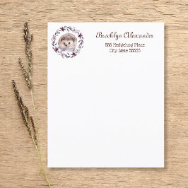 Lámina Hedgehog acuarela Guirnalda Botánica Cute Personal