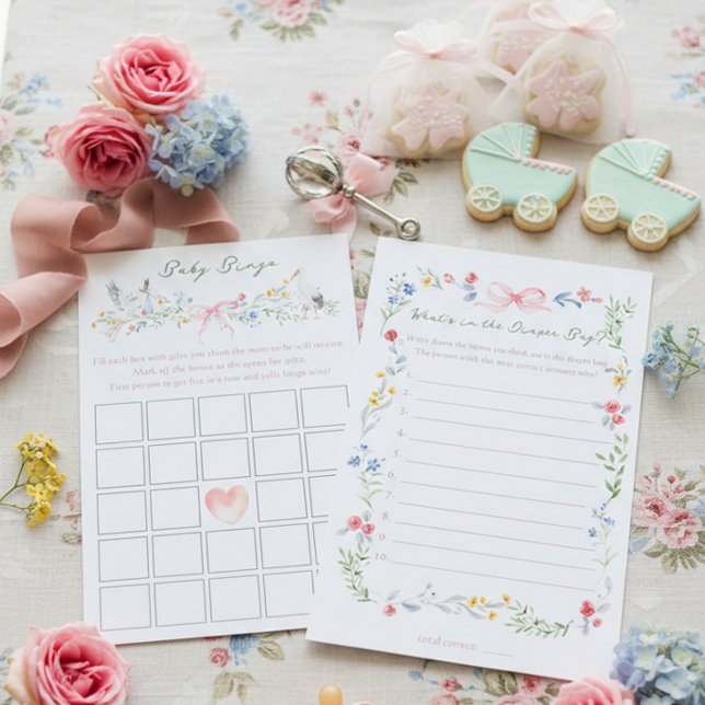Lámina Heirloom Rose and Stork Baby Shower Games (Subido por el creador)