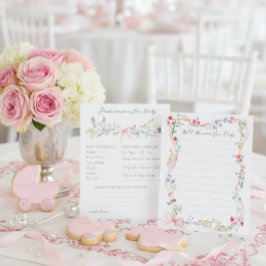 Lámina Heirloom Rose and Stork Baby Shower Prediction 