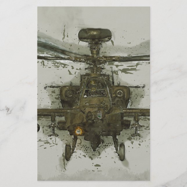Lámina Helicóptero de ataque de Apache (Anverso)