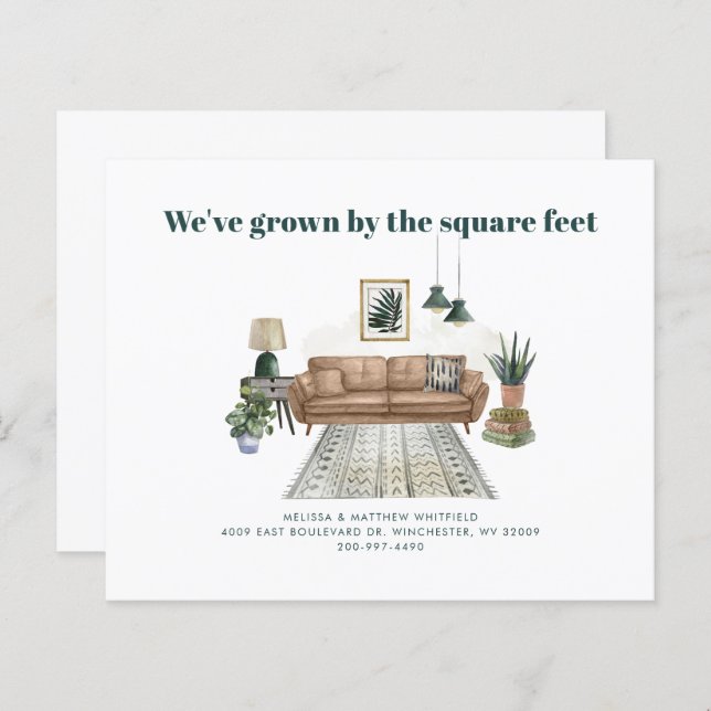 Lámina Hemos movido la Invitación de Moda Boho Moving (Anverso / Reverso)