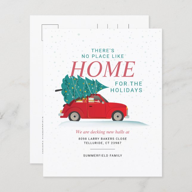 Lámina Hemos trasladado Invitación de mudanza de Navidade (Anverso / Reverso)