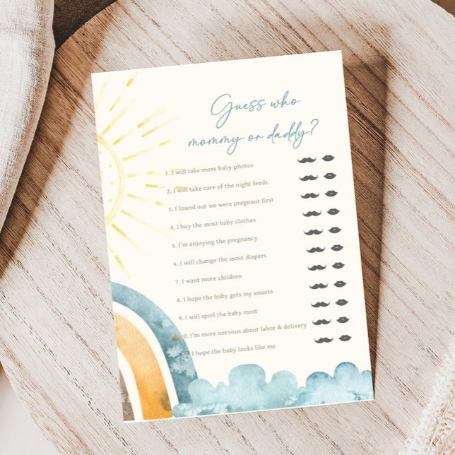 Lámina Here Comes The Son Baby Shower Guess Who Game (Here Comes the Son Baby Shower Game)