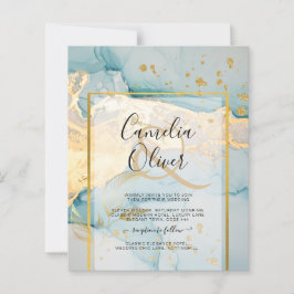 Lámina Hermosa Boda de Oro de Vidrio Marítimo Invitan a l