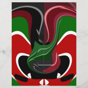 Lámina Hermosa e impresionante Bandera de Kenia: Arte Mod